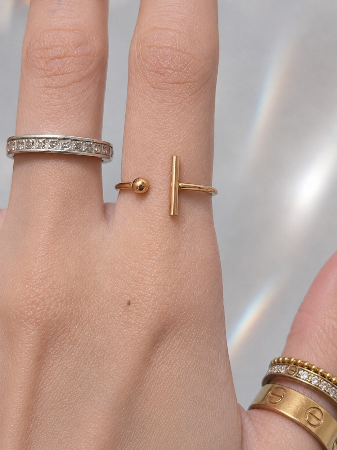 The Bar and Polka Duo Ring