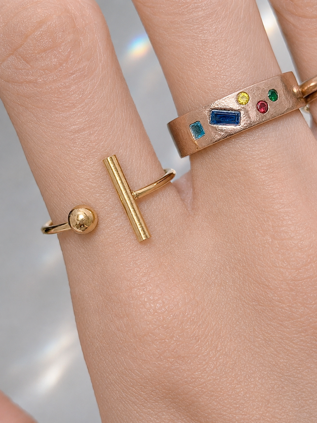 The Bar and Polka Duo Ring