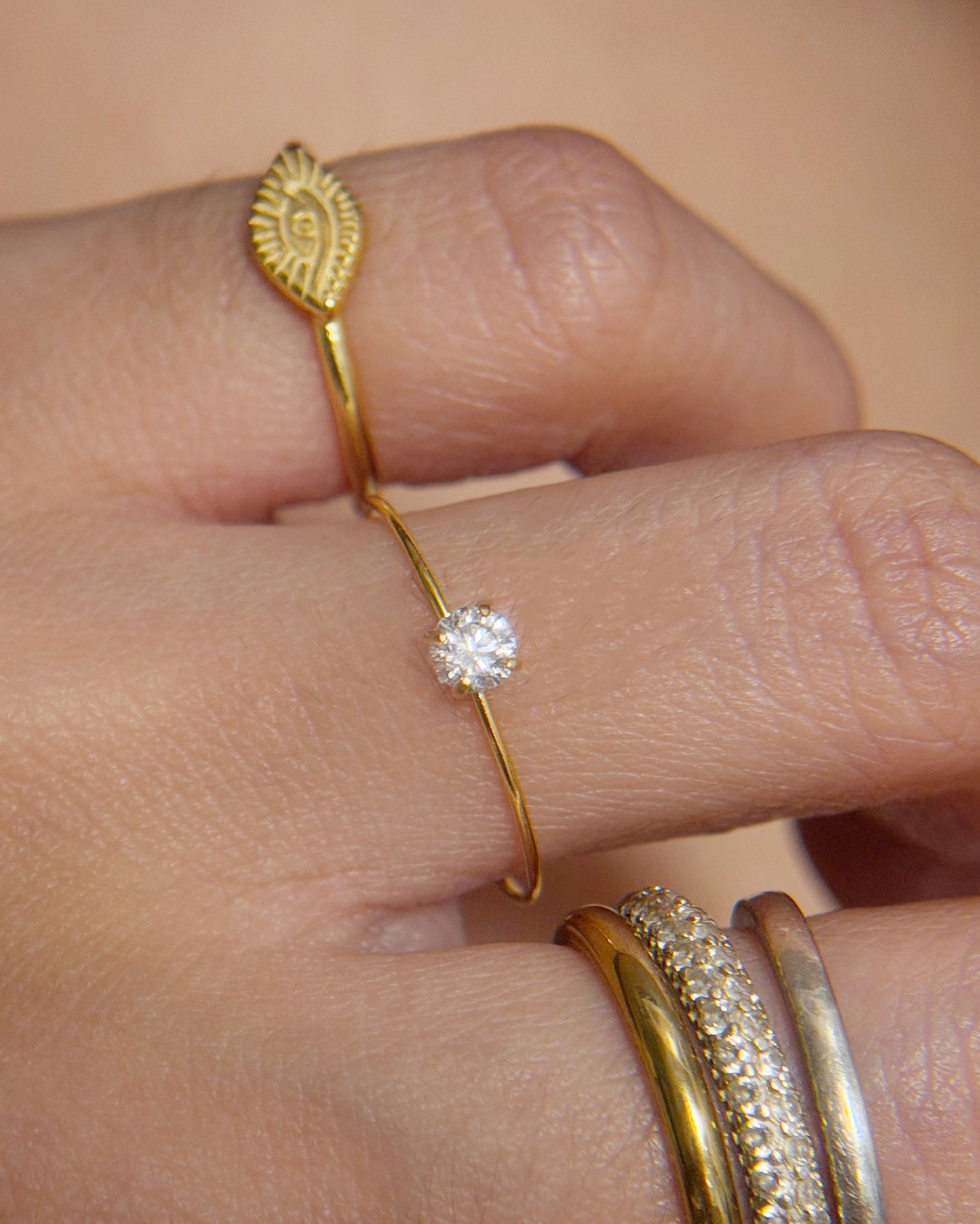 The Barely There Solitaire Ring in Solid Gold