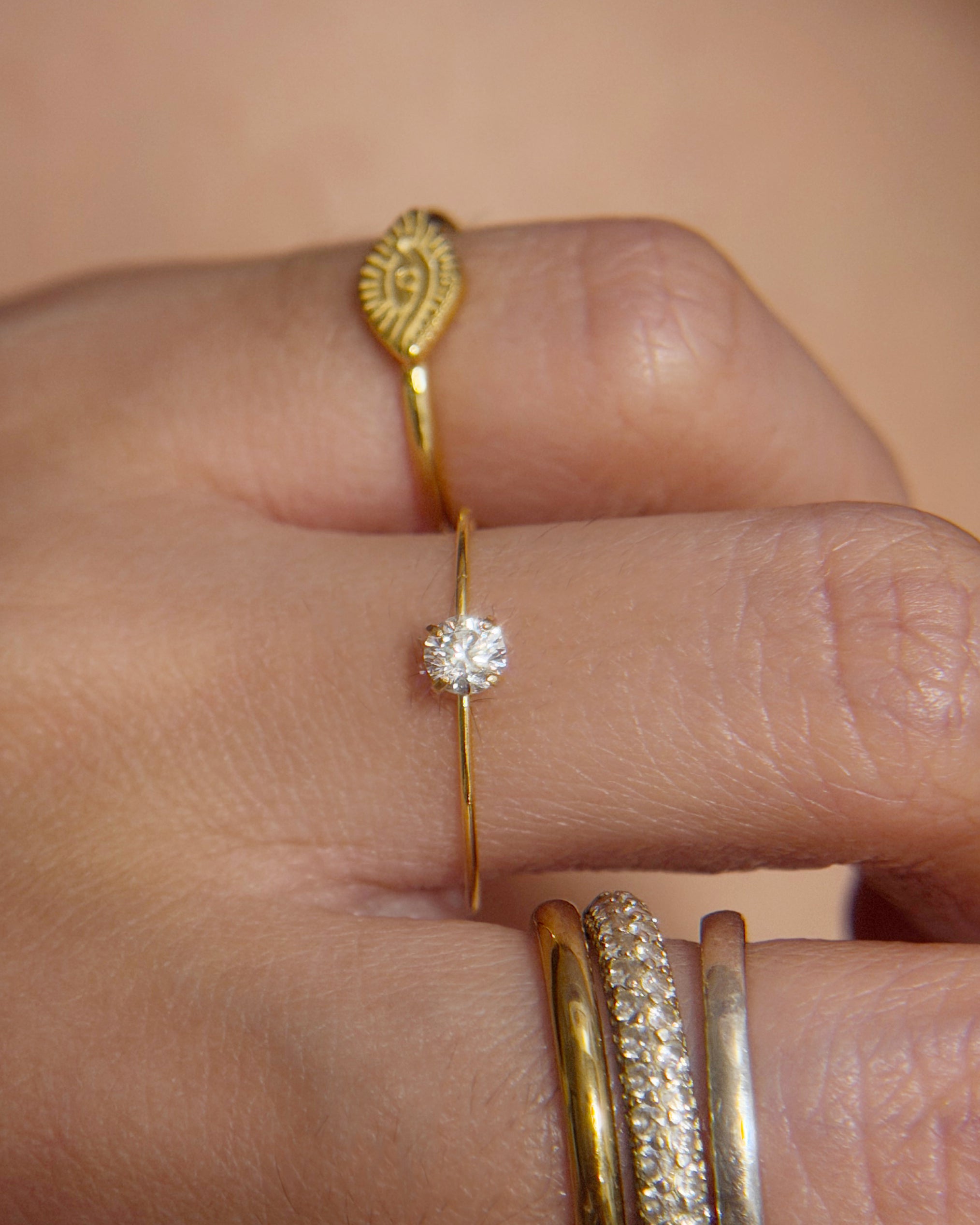 The Barely There Solitaire Ring in Solid Gold