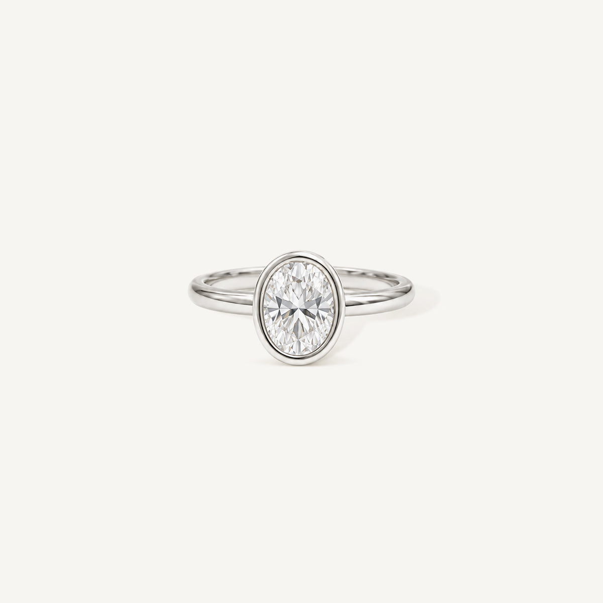 The Bold Bezel Oval Moissanite Ring