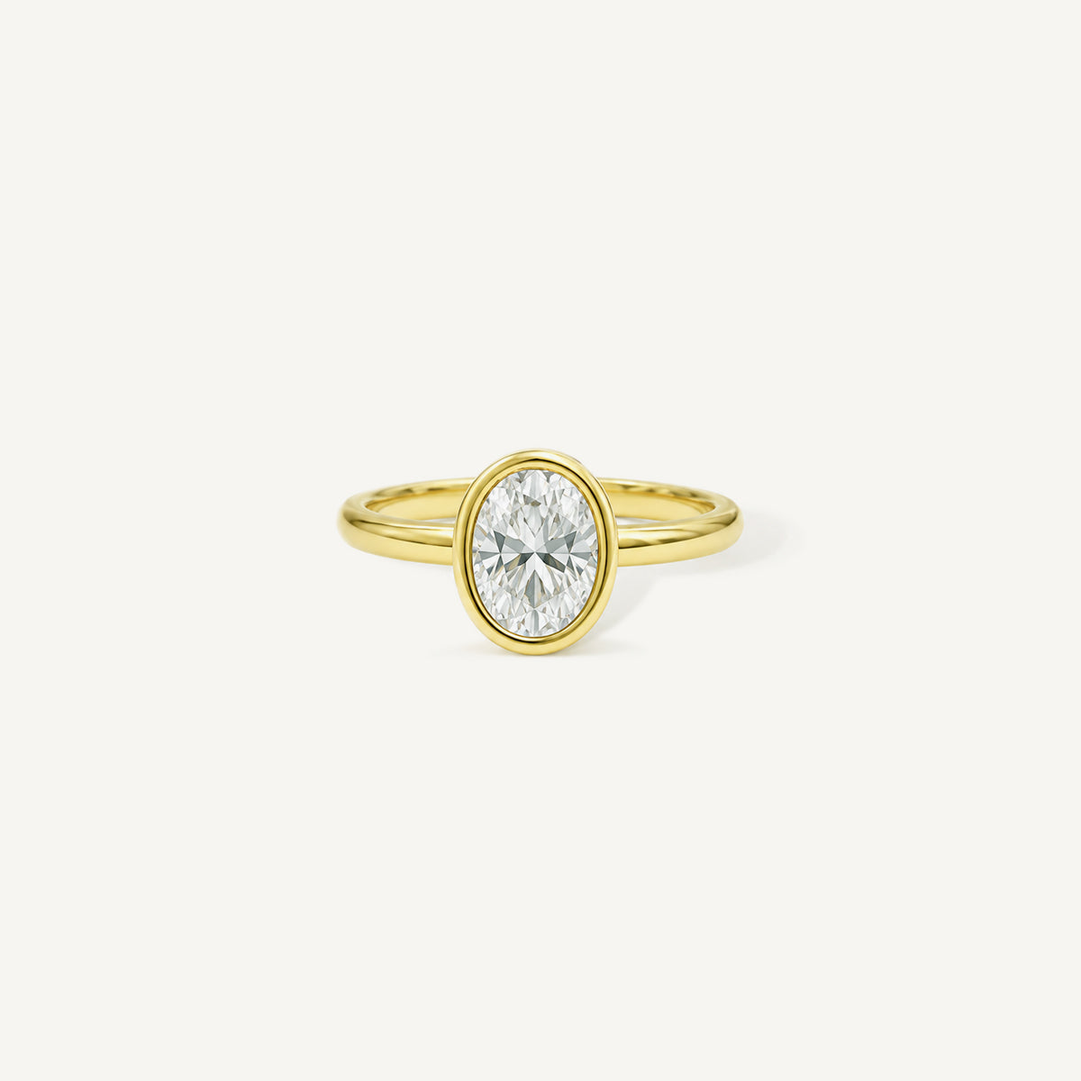 The Bold Bezel Oval Moissanite Ring