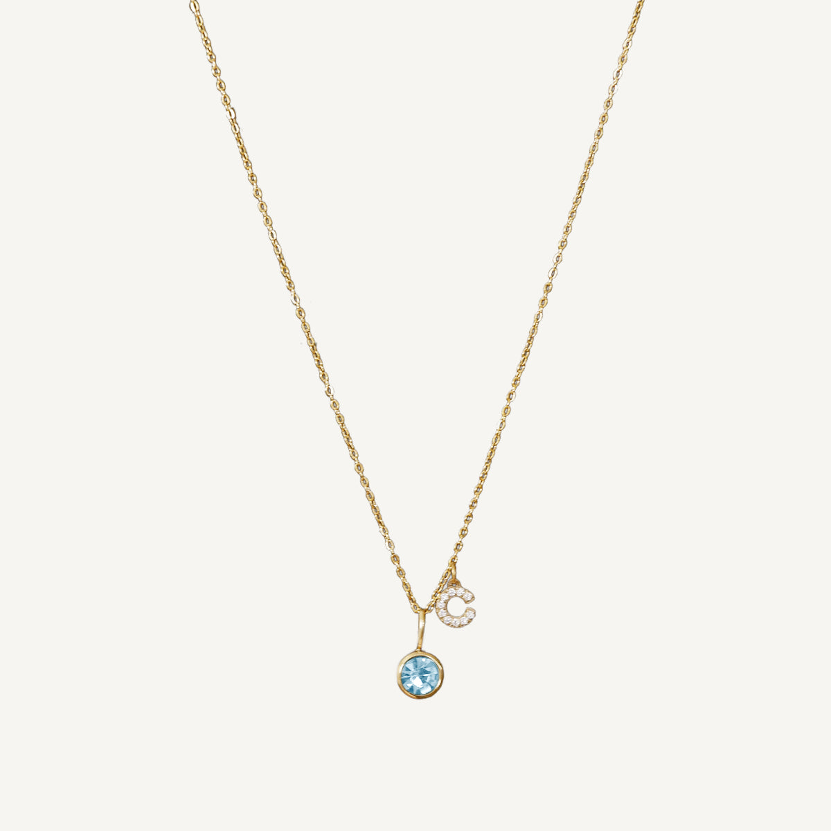 The Pave Initial and Dainty Birthstone Necklace