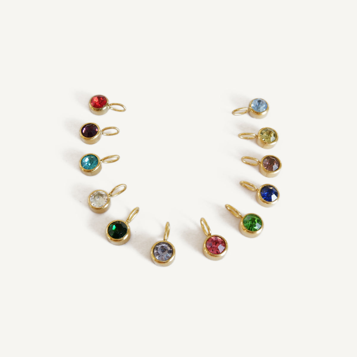 The Dainty Birthstone Charm in Solid Gold