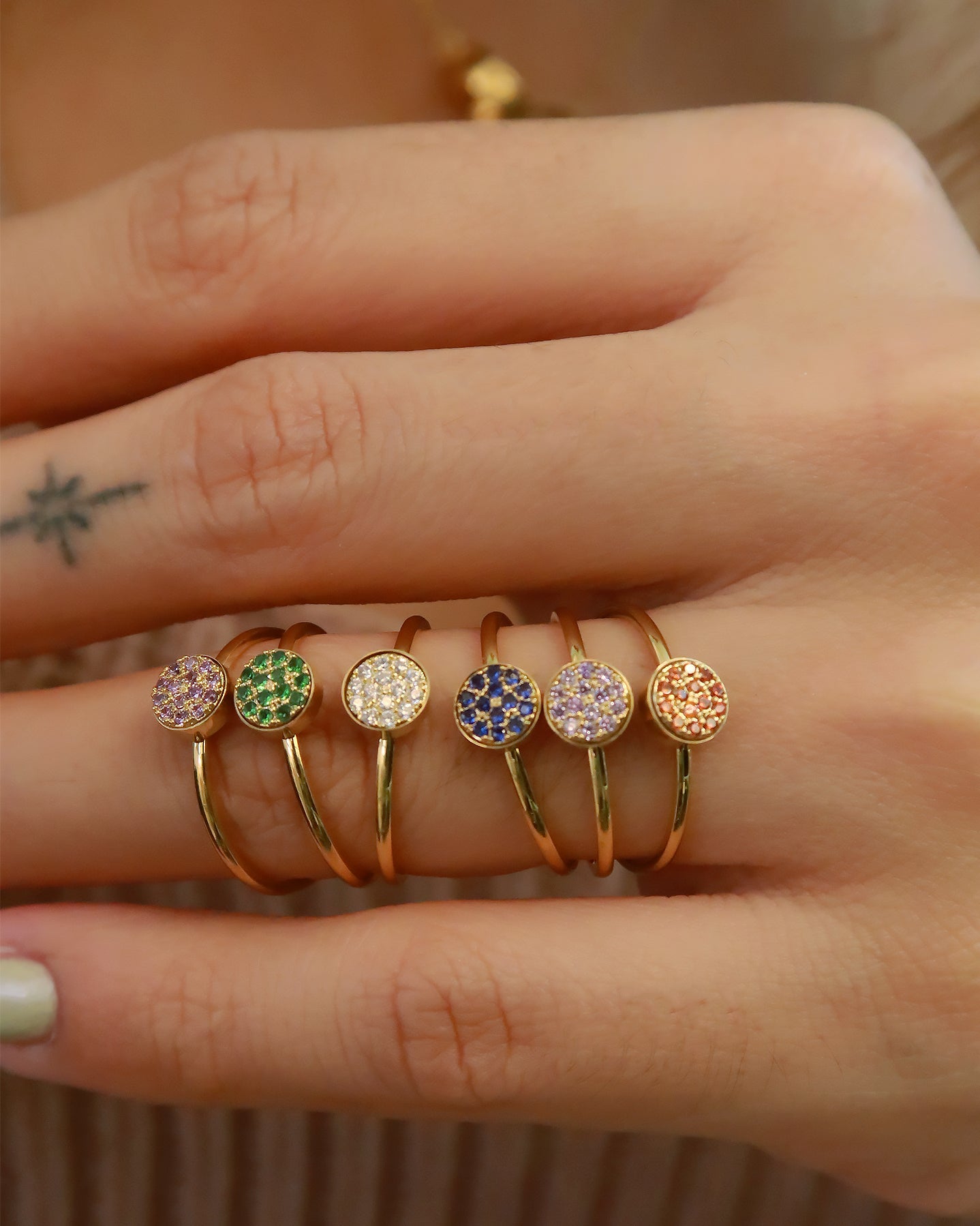 The Good Karma Pave Birthstone Ring