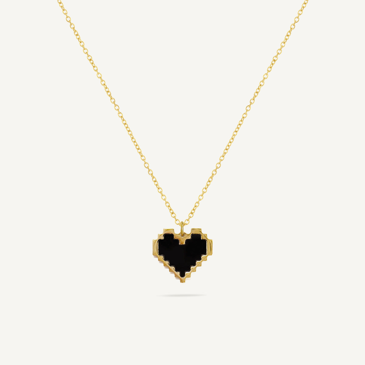 The Black Onyx Retro Heart Necklace