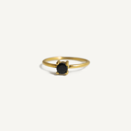 The Black Onyx Solitaire Ring