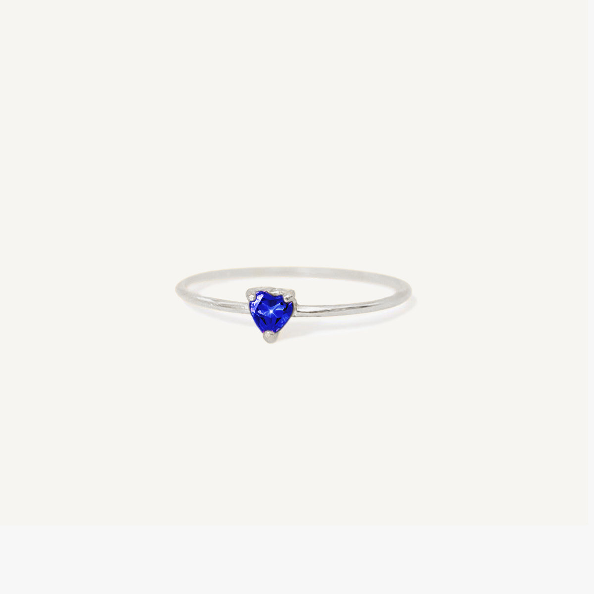 The Full Heart Ring with Birthstone/Signity Stone in Solid Gold