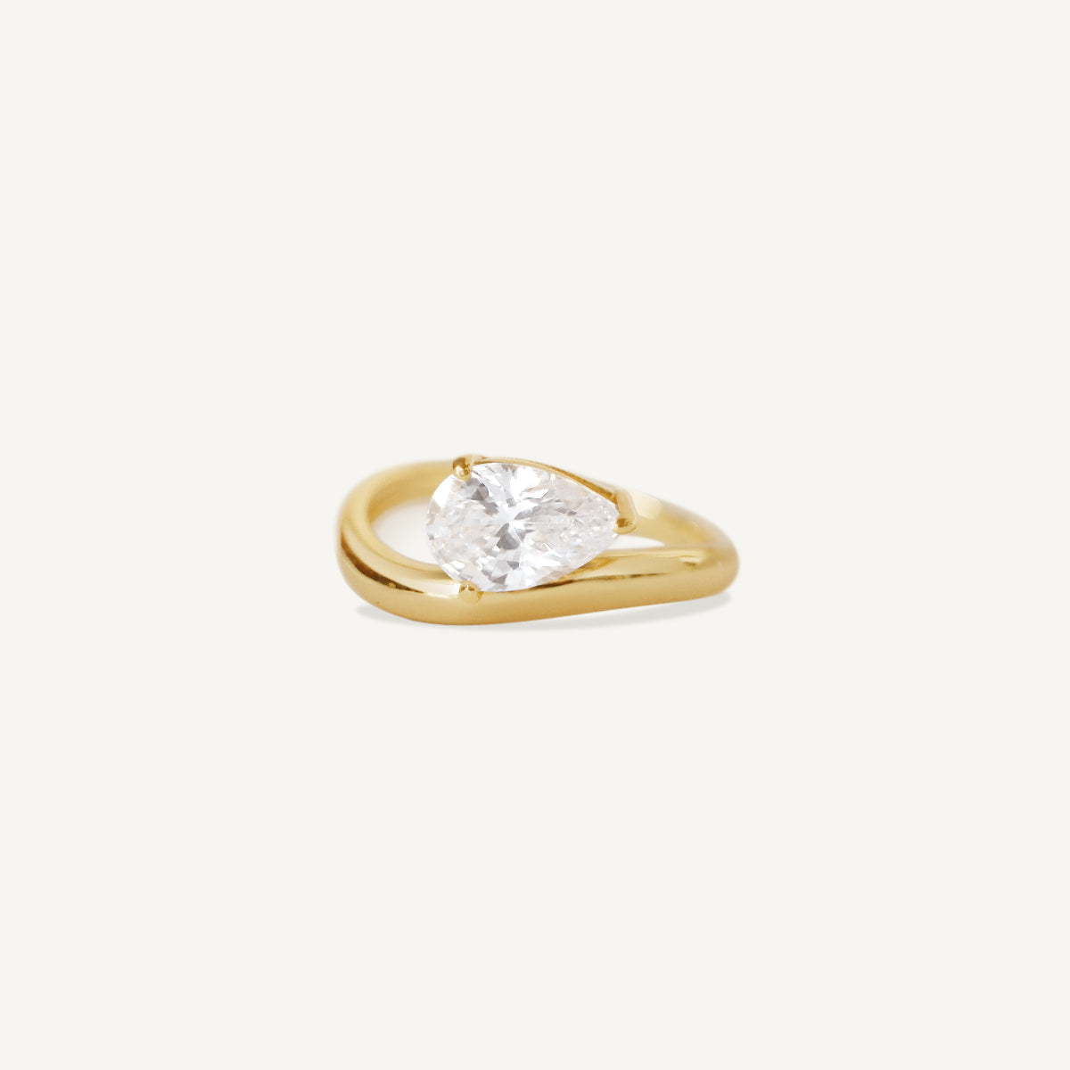 The Chunky Flowy Sideways Pear Diamond Ring