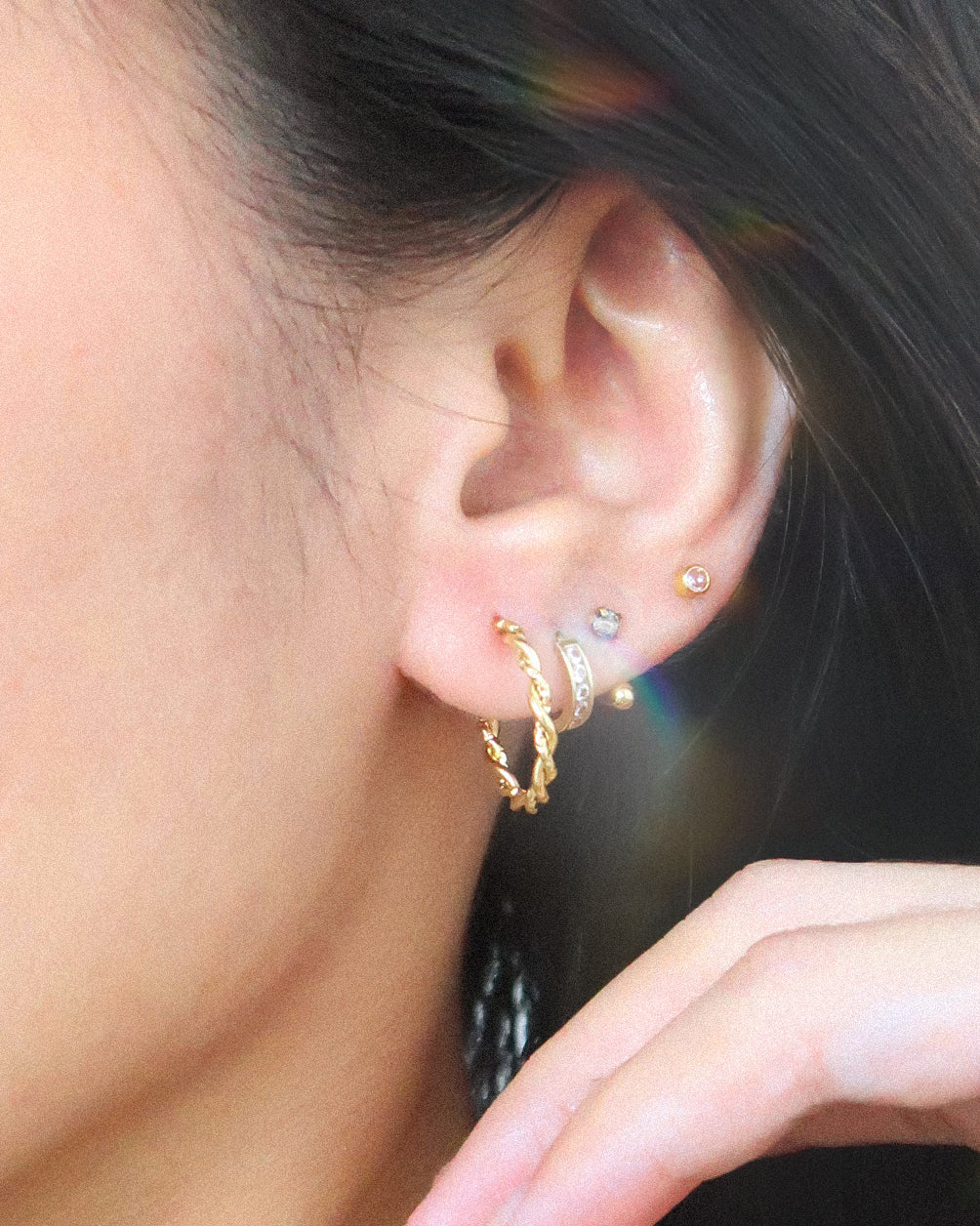 The Brenna Textured Hoop Earrings