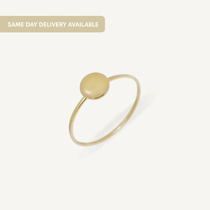 The Bubble Disc Ring in Solid Gold