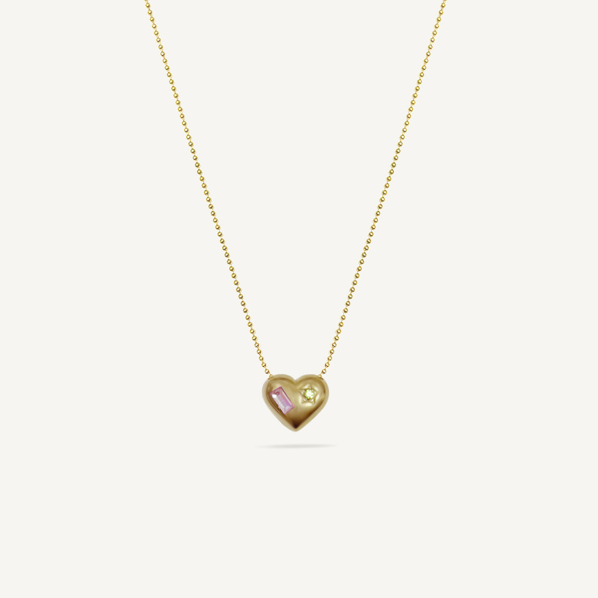 The Burnished Birthstone Chunky Heart Beaded Necklace (Limited)