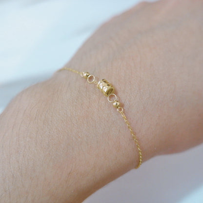 The Mini Barrel Bracelet in Solid Gold