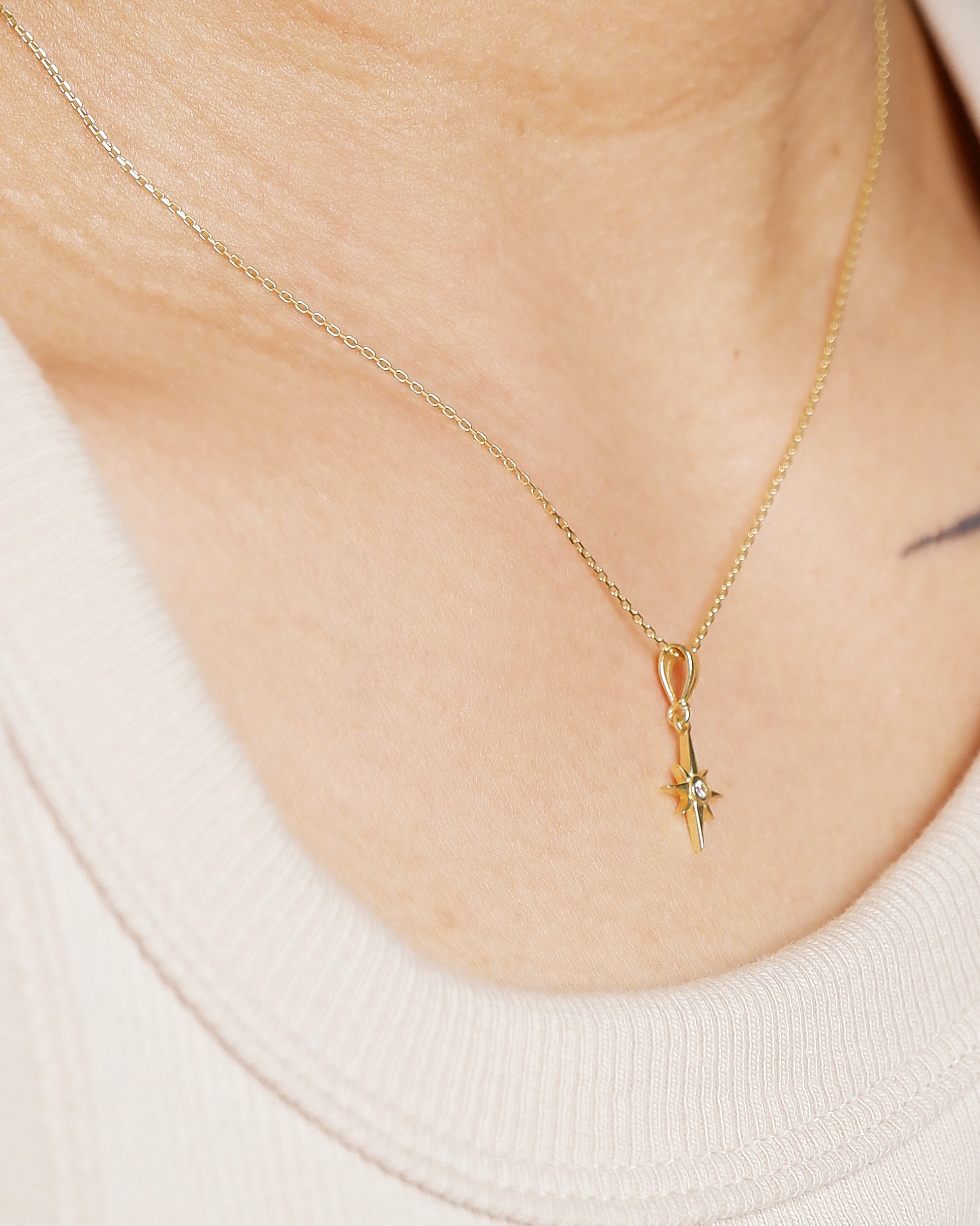 The Skinny Cable Necklace in Solid Gold