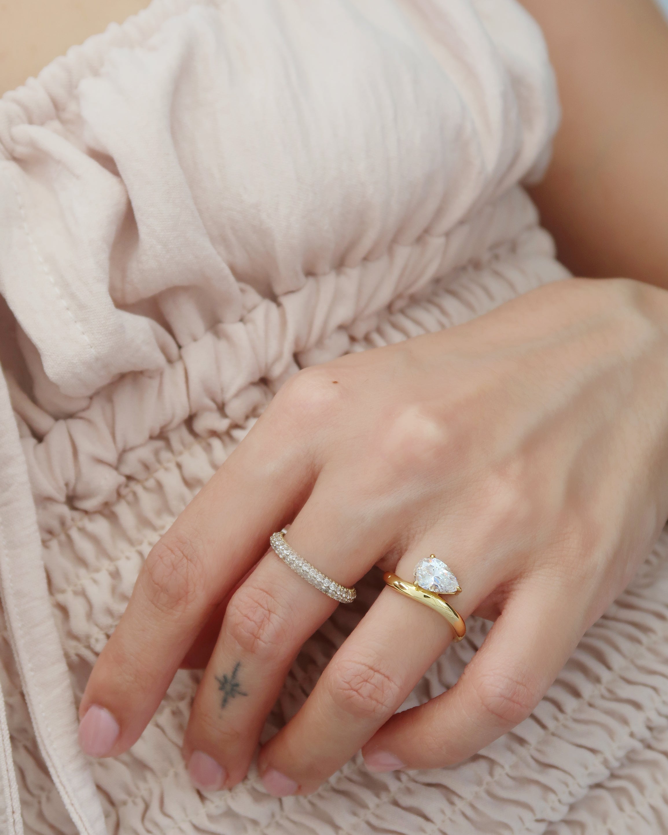 The Chunky Flowy Sideways Pear Diamond Ring