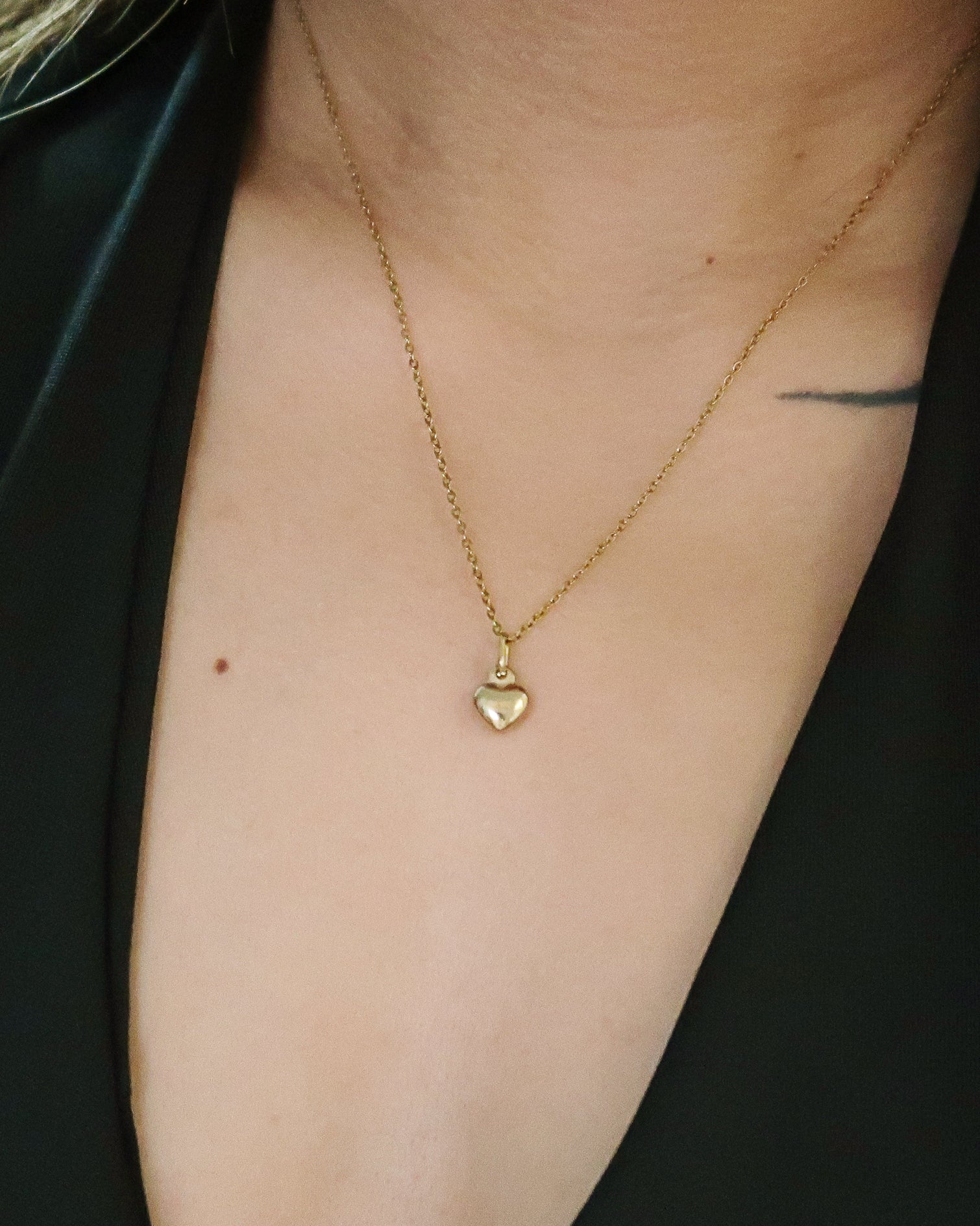 The Mini Puff Heart Charm Necklace