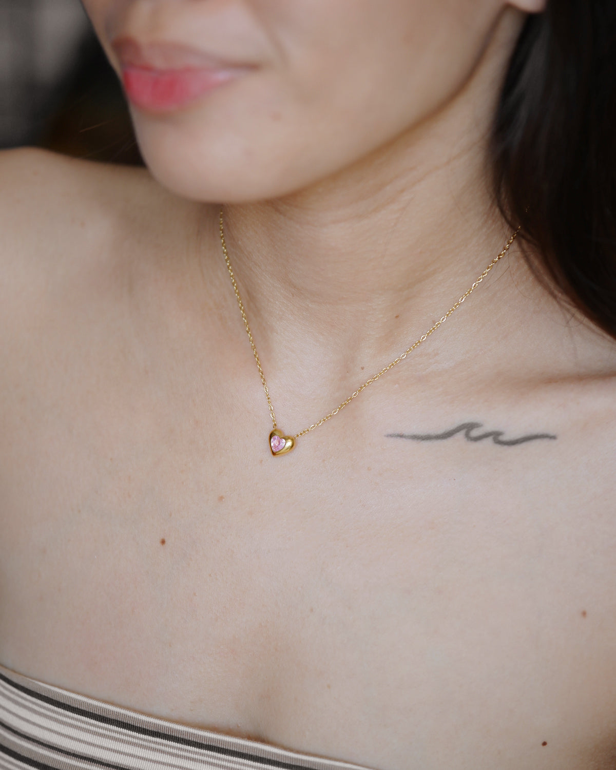 The Pink Ice Chunky Heart Necklace