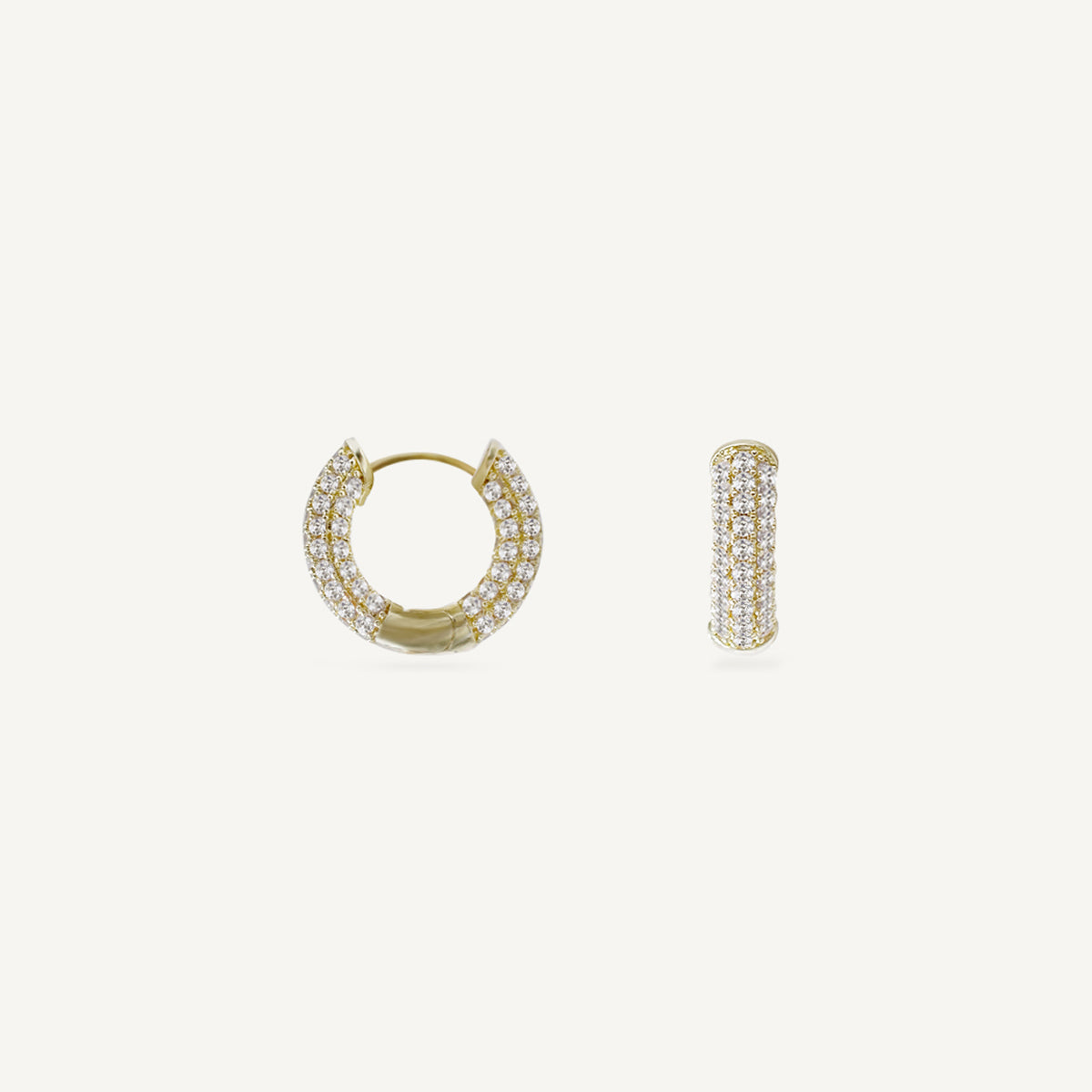 The Everyday Chunky Full Pave Hoop Earrings