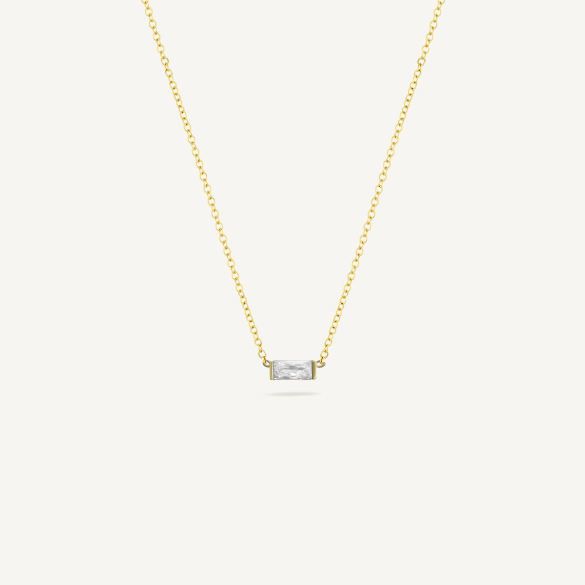 The Classic Birthstone Baguette Necklace
