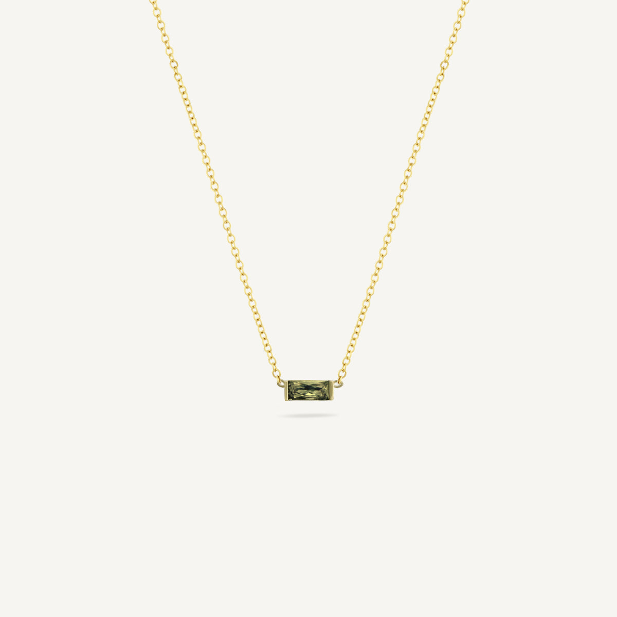 The Classic Birthstone Baguette Necklace