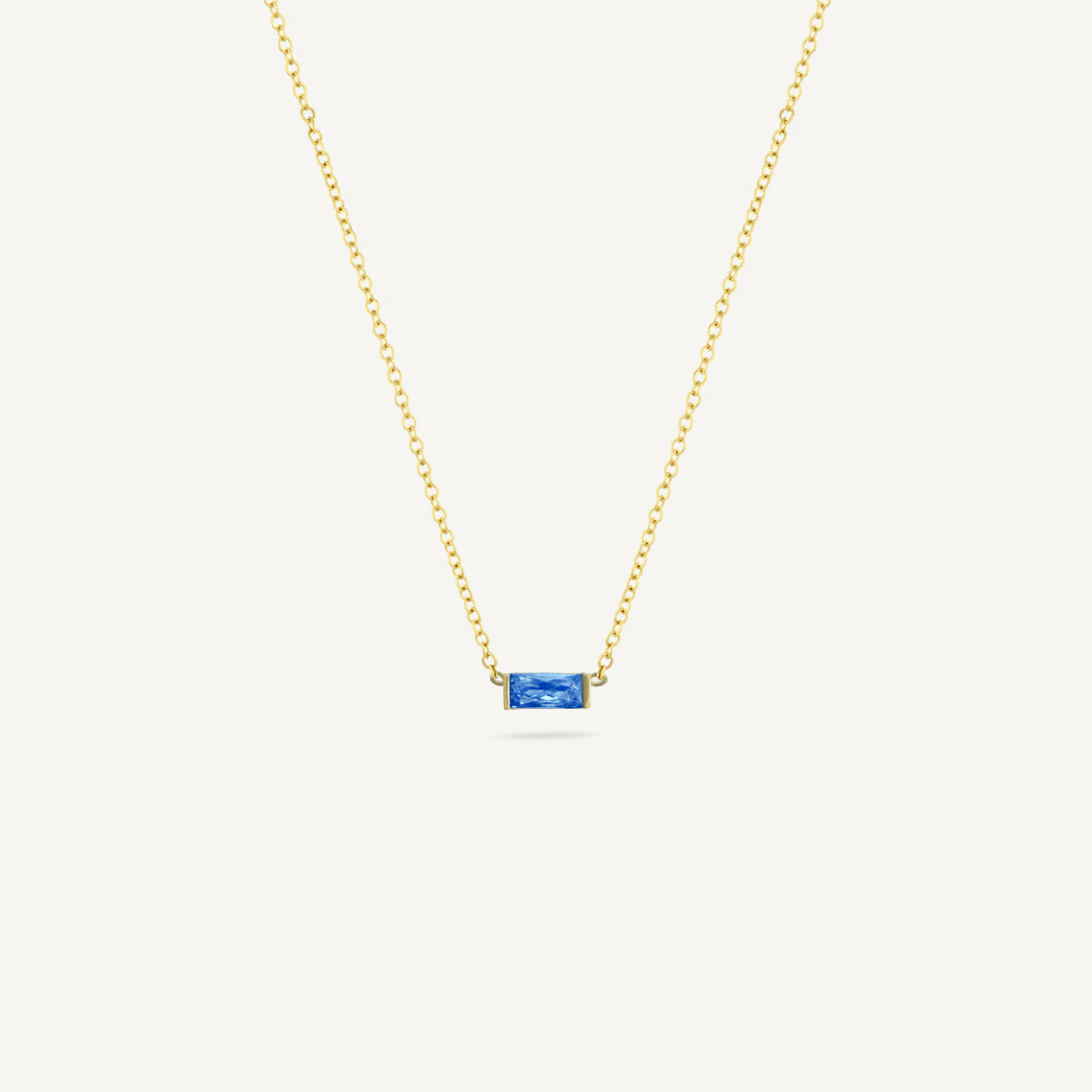 The Classic Birthstone Baguette Necklace