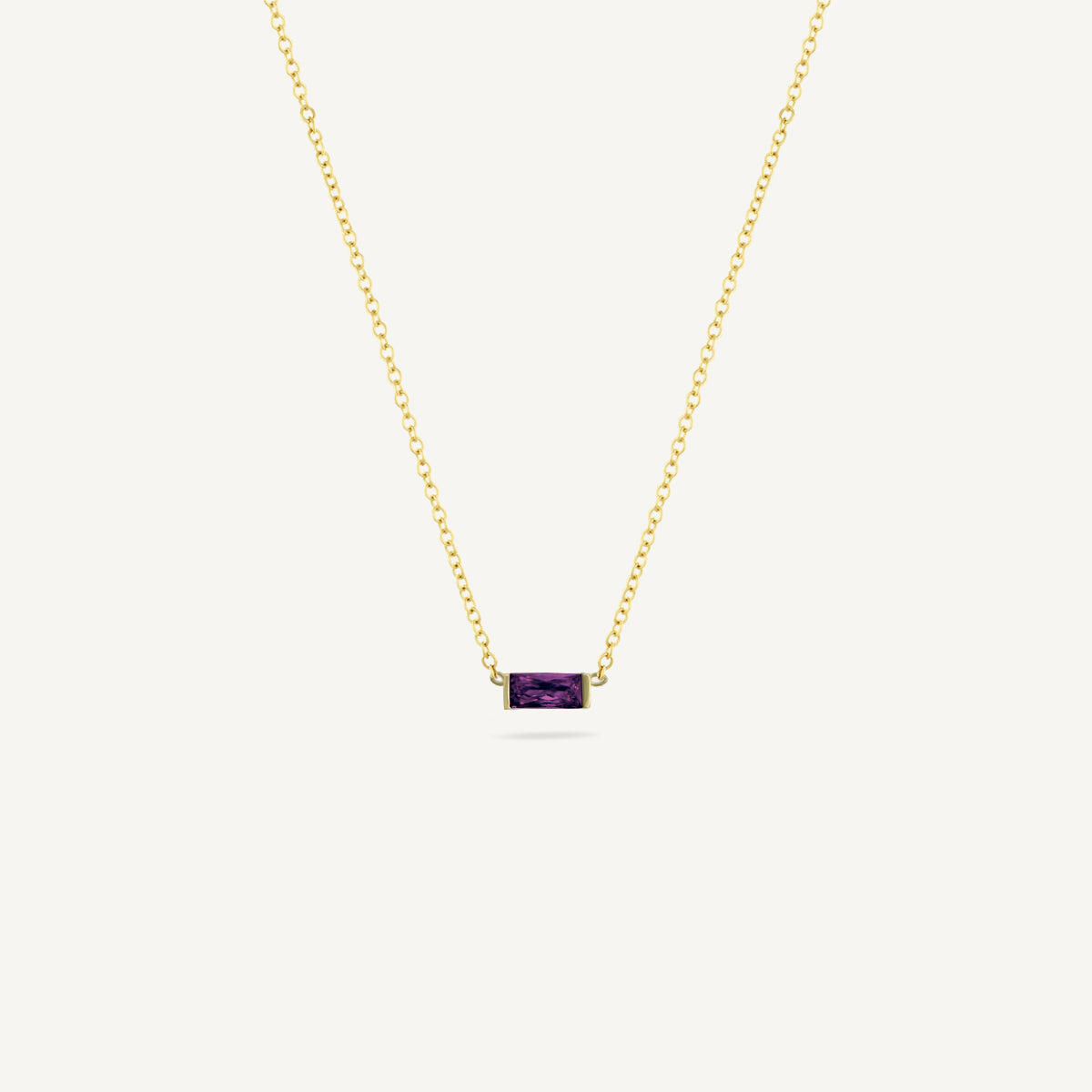 The Classic Birthstone Baguette Necklace