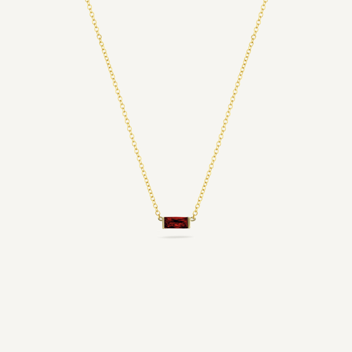 The Classic Birthstone Baguette Necklace