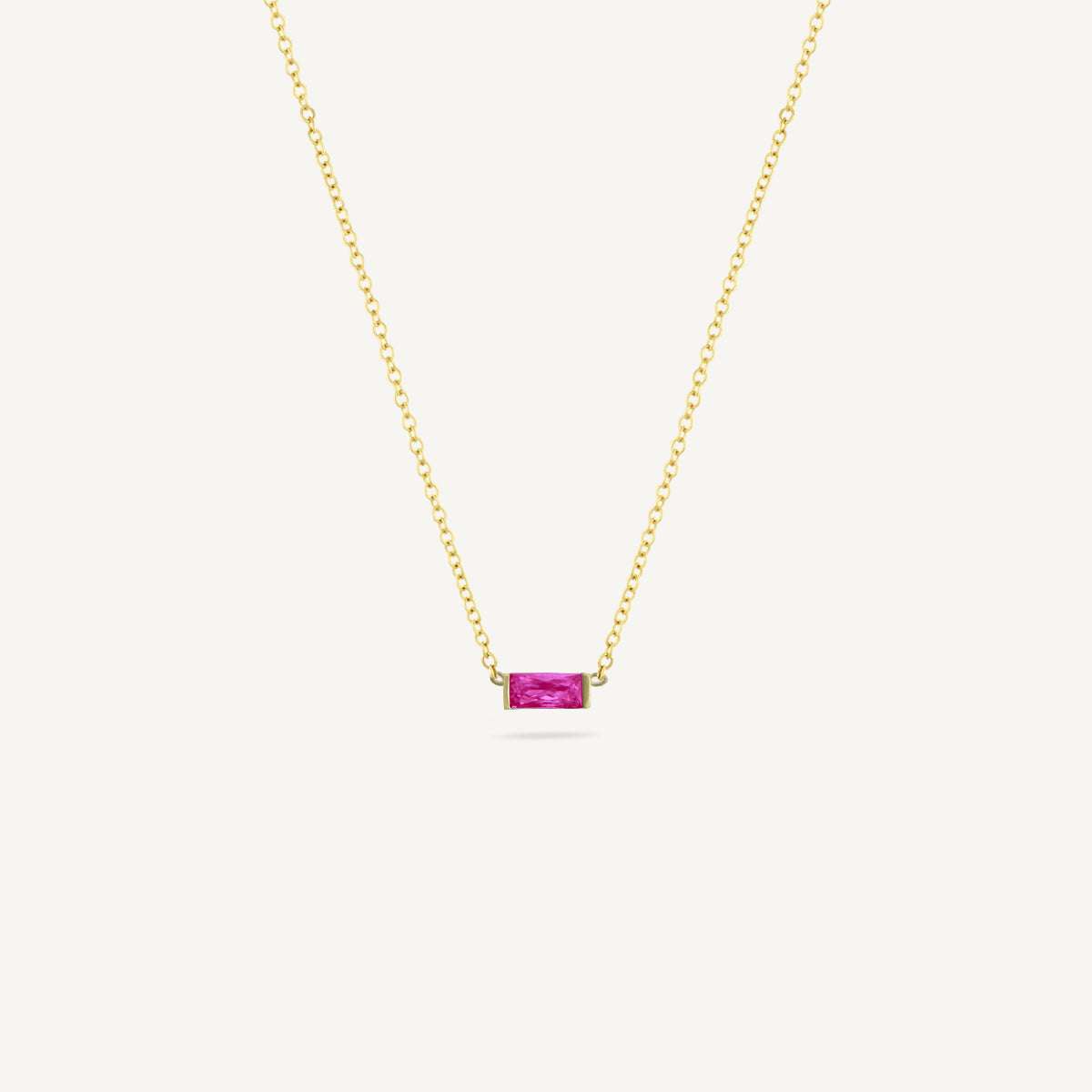 The Classic Birthstone Baguette Necklace