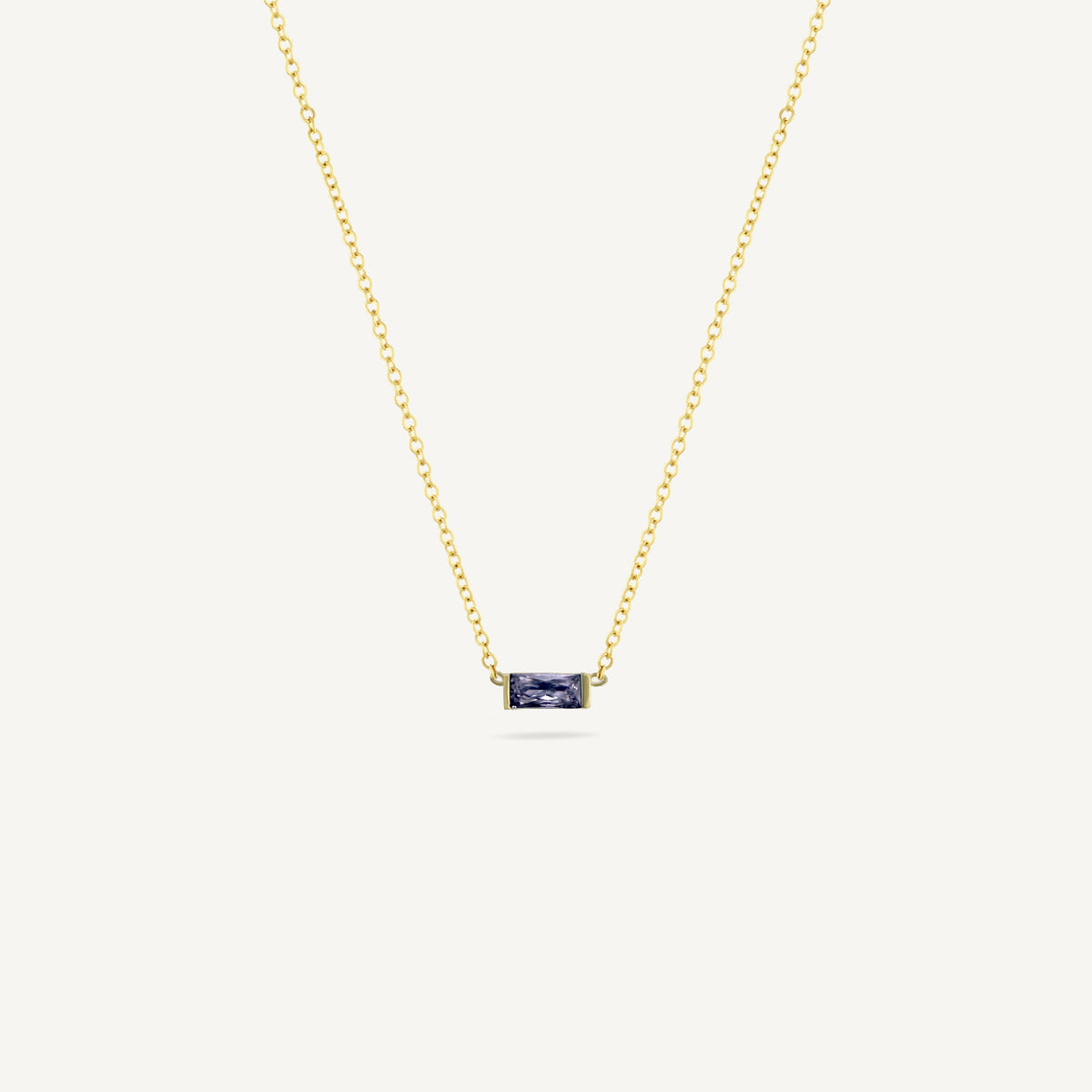The Classic Birthstone Baguette Necklace