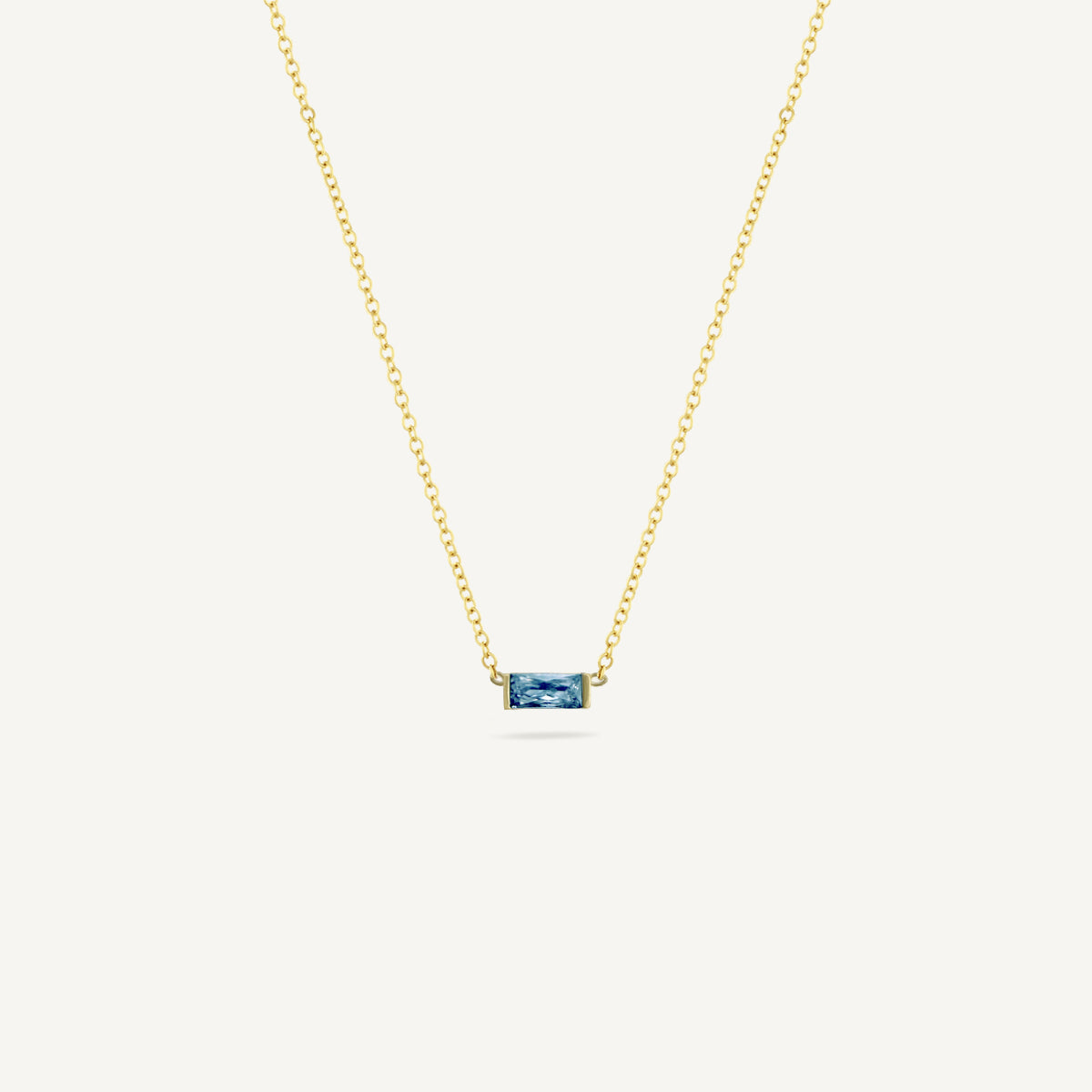The Classic Birthstone Baguette Necklace