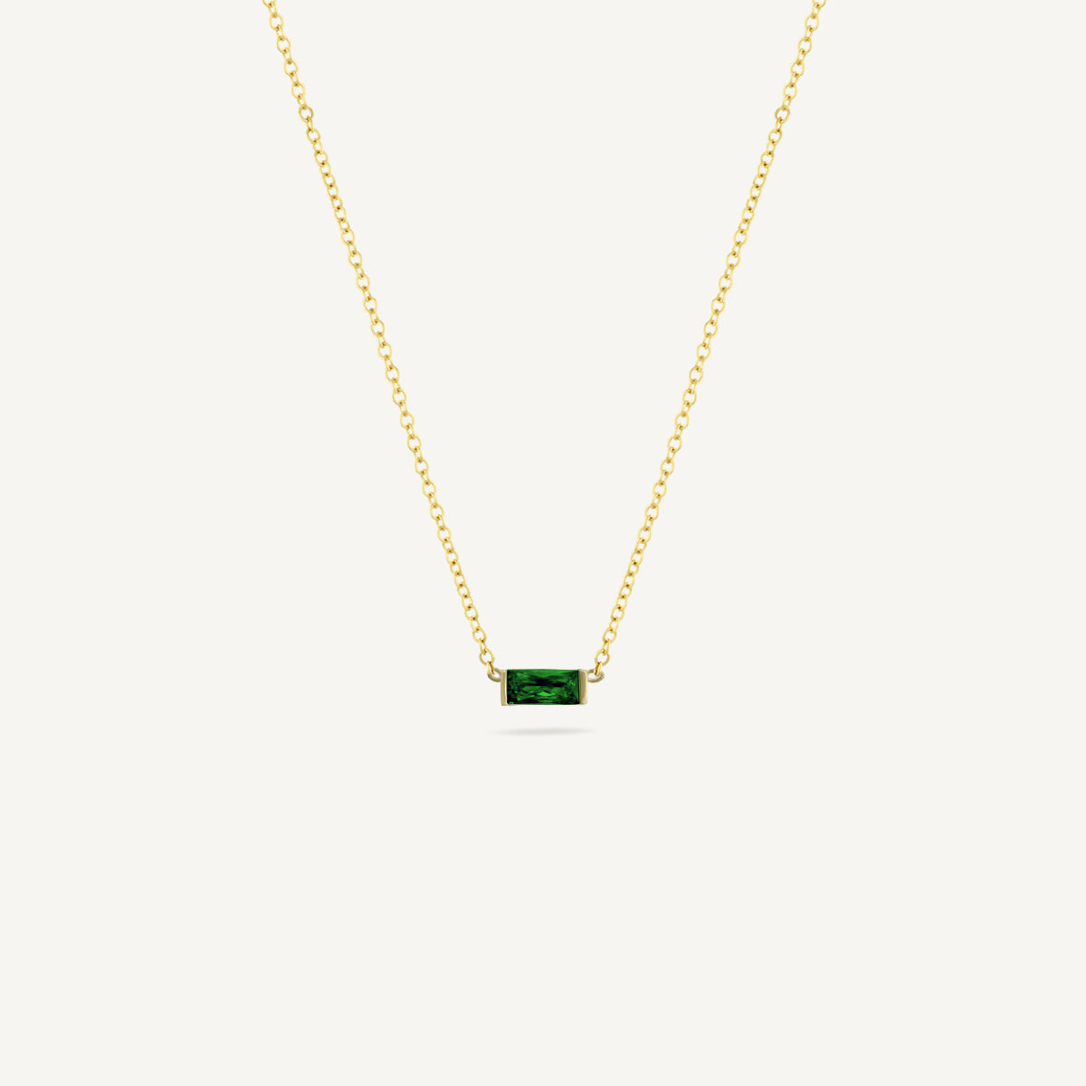 The Classic Birthstone Baguette Necklace