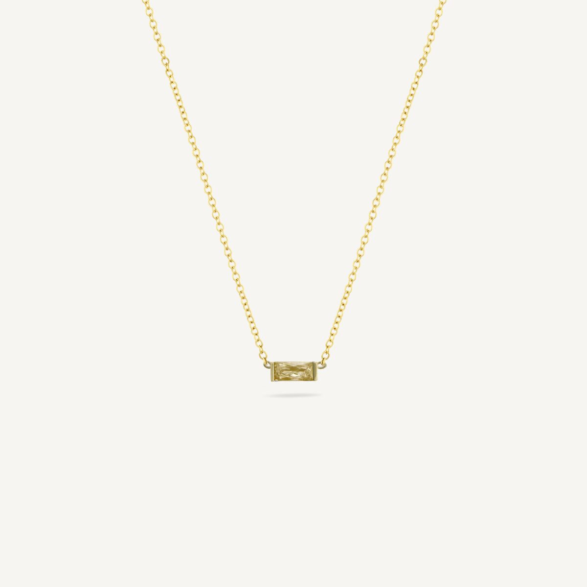 The Classic Birthstone Baguette Necklace