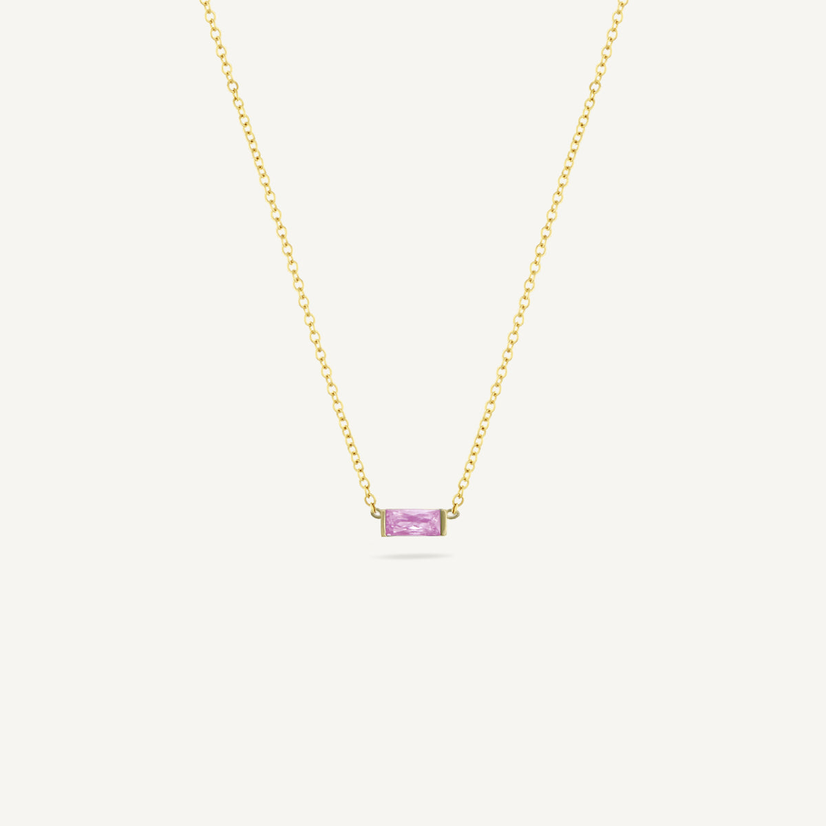The Classic Birthstone Baguette Necklace