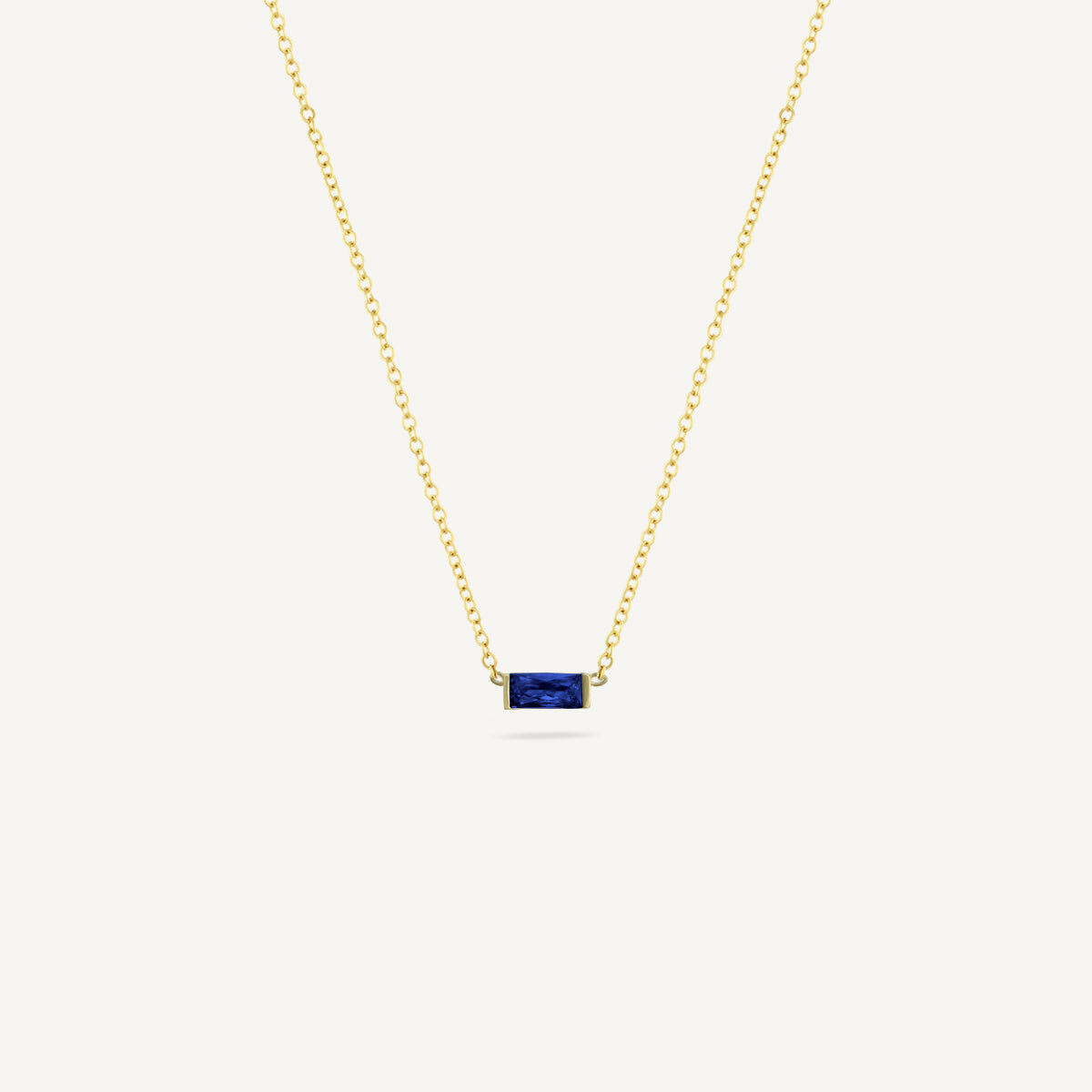 The Classic Birthstone Baguette Necklace