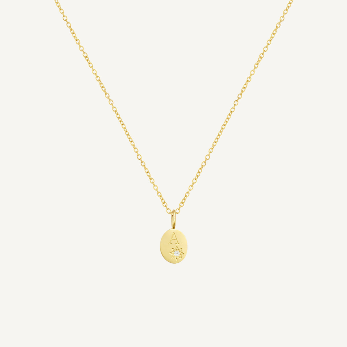 The Starlight Birthstone Initial Disc Necklace