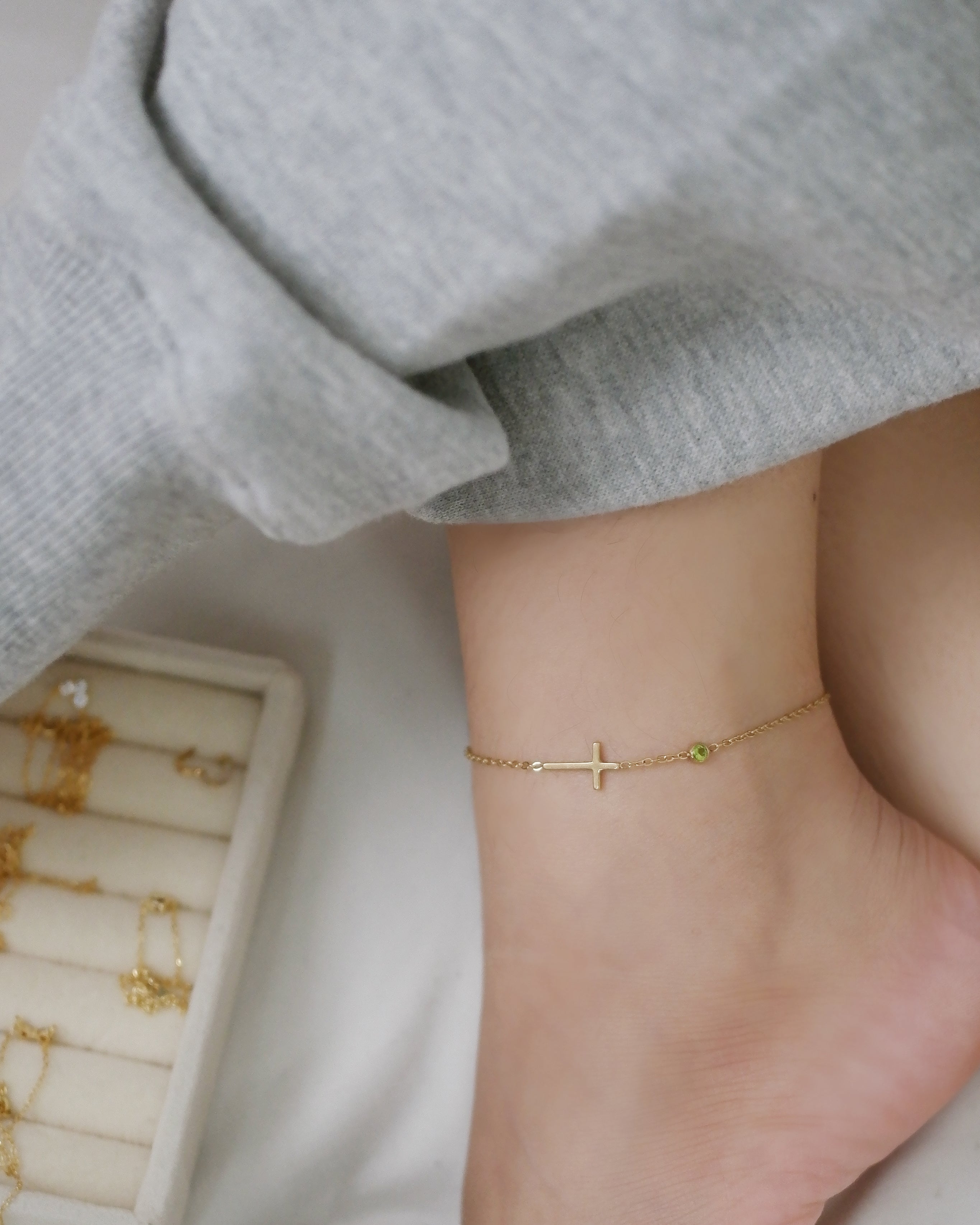 The Classic Cross Birthstone Bracelet and Anklet