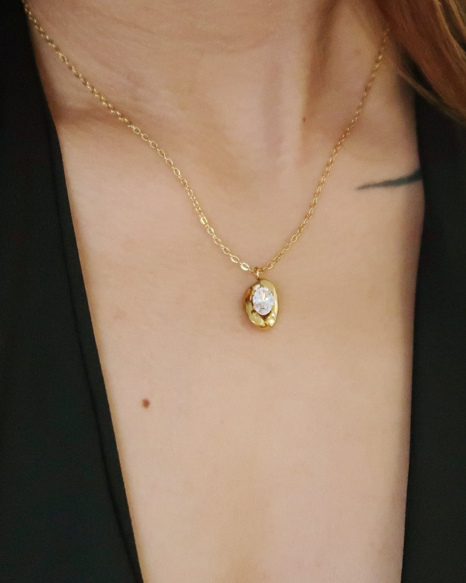 The Coffee Bean Solitaire Necklace