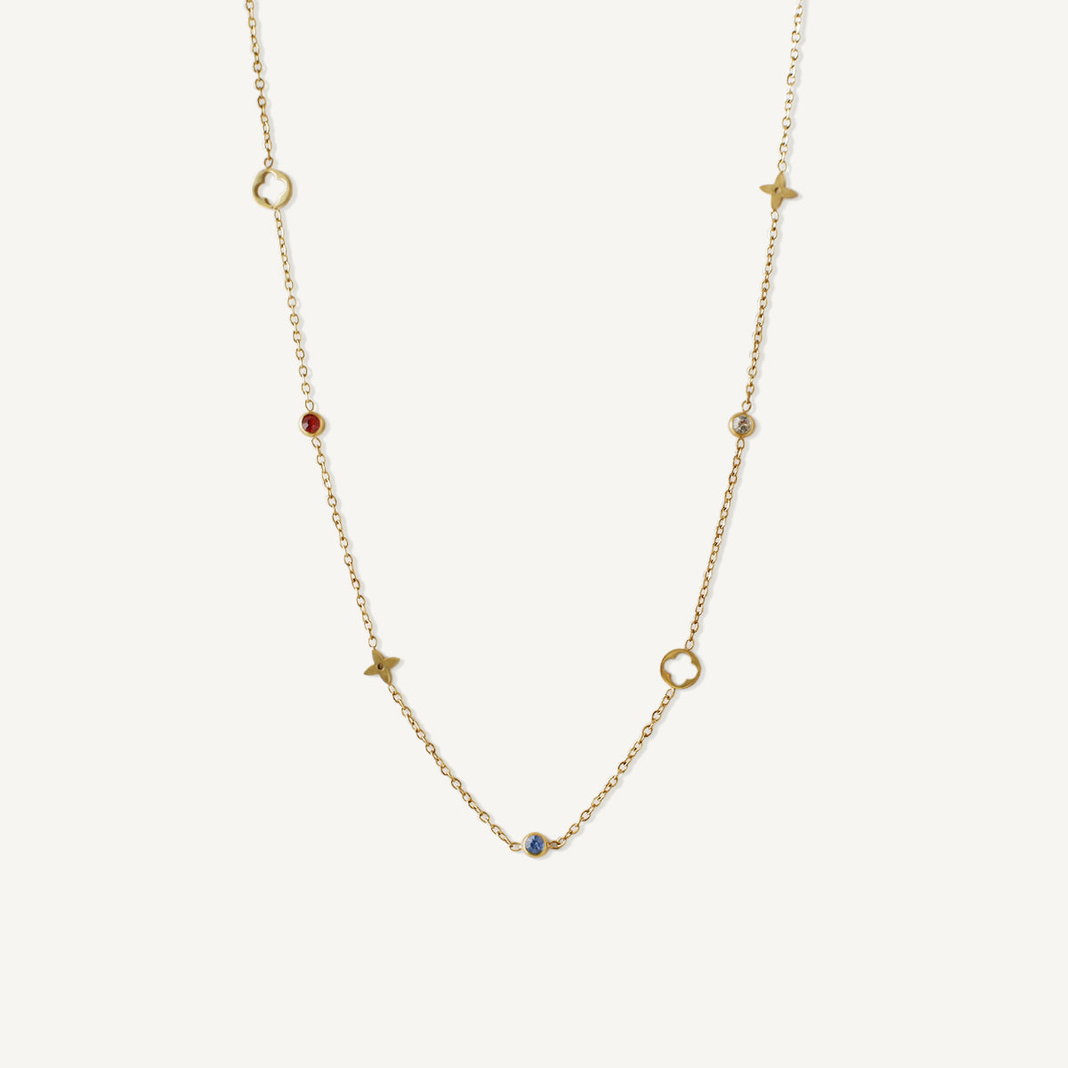 The Color Play Clover Birthstone Necklace