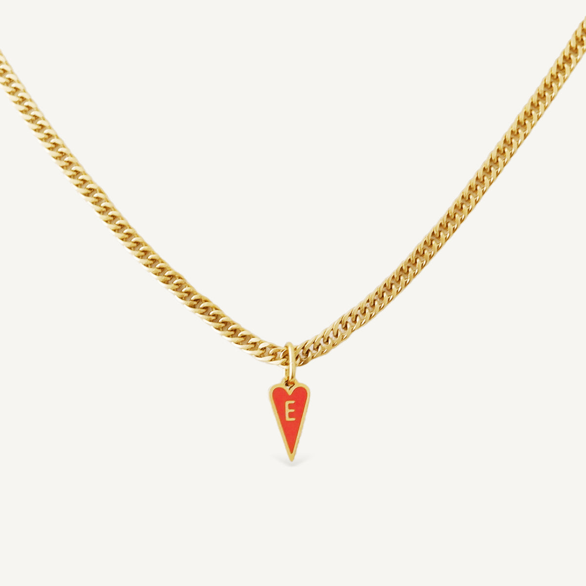 The Color Play Flat Heart Initial Necklace