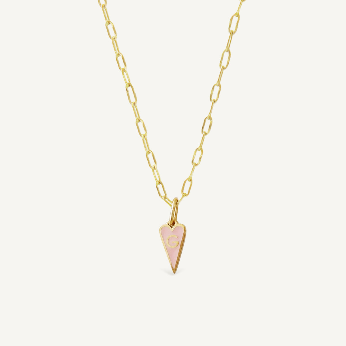 The Color Play Flat Heart Initial Necklace