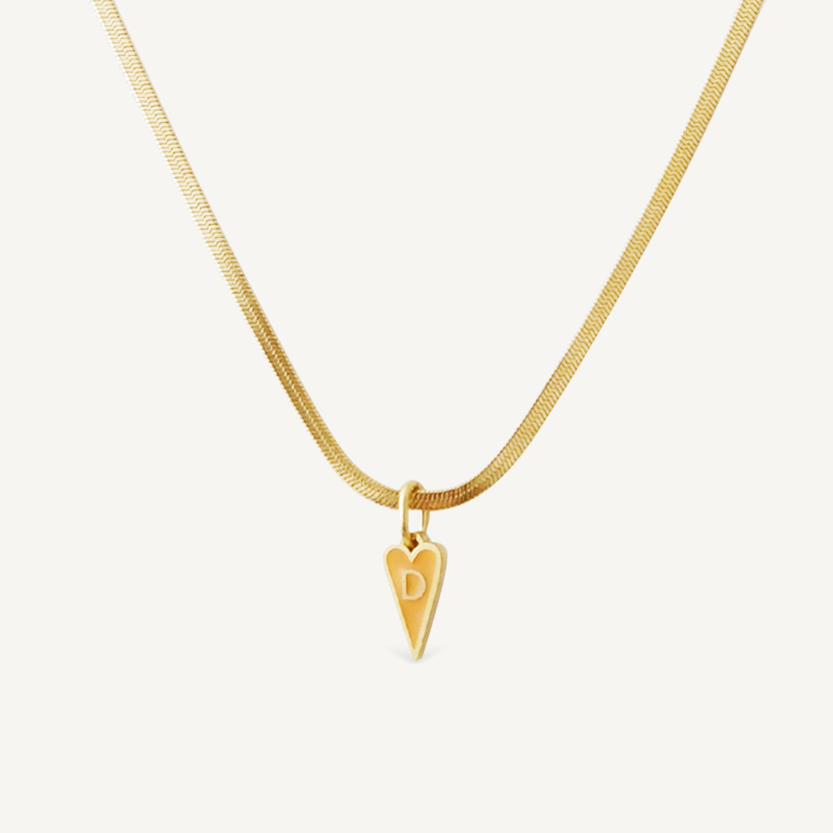 The Color Play Flat Heart Initial Necklace