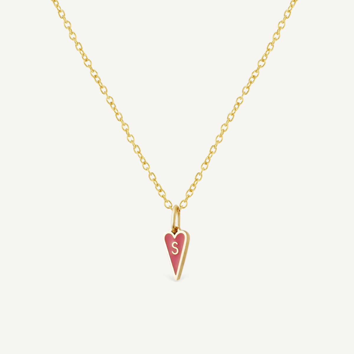 The Color Play Flat Heart Initial Necklace