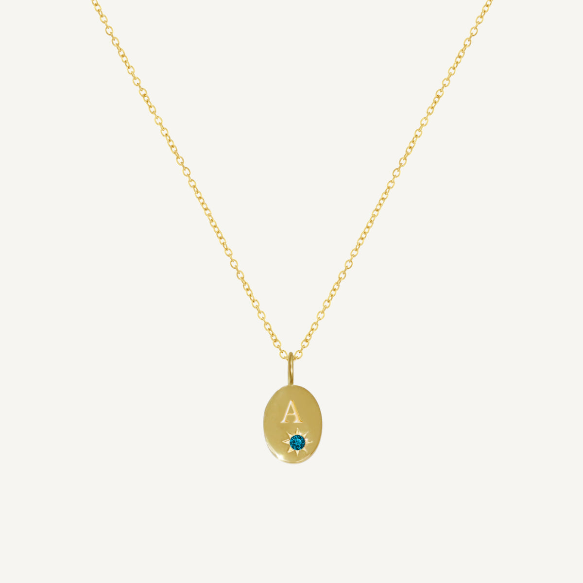 The Starlight Birthstone Initial Disc Necklace