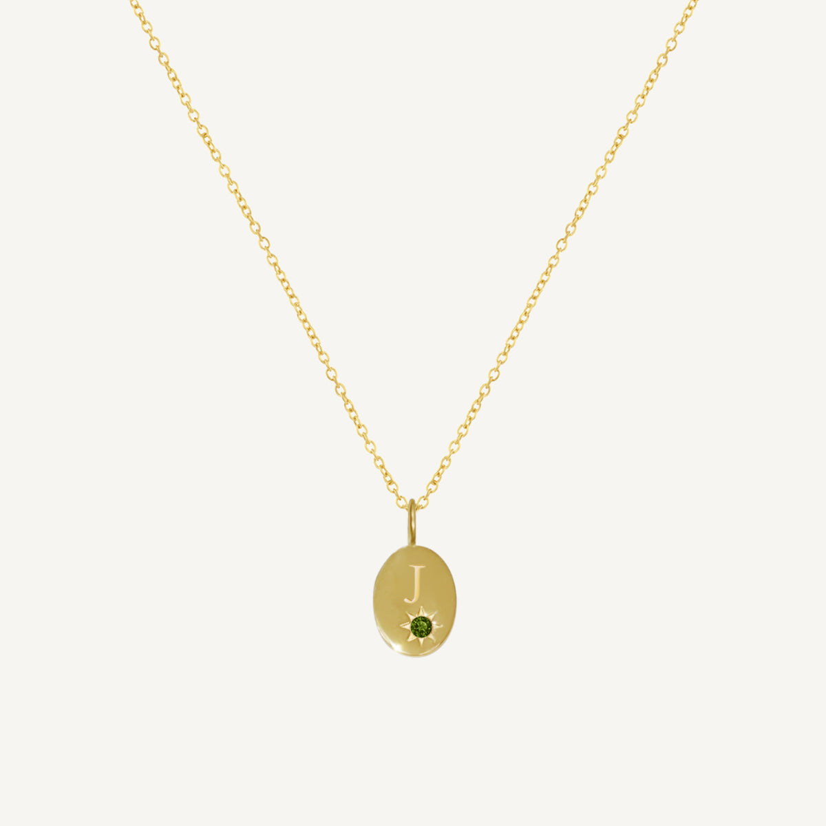 The Starlight Birthstone Initial Disc Necklace