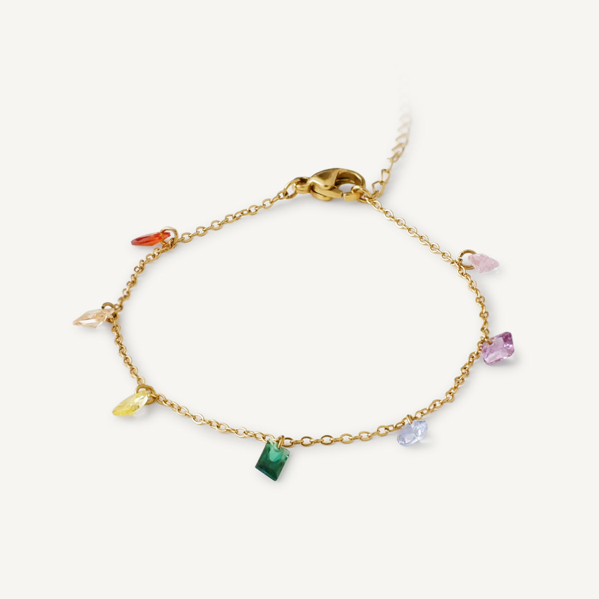 The Color Play Dangling Multi Birthstone Bracelet