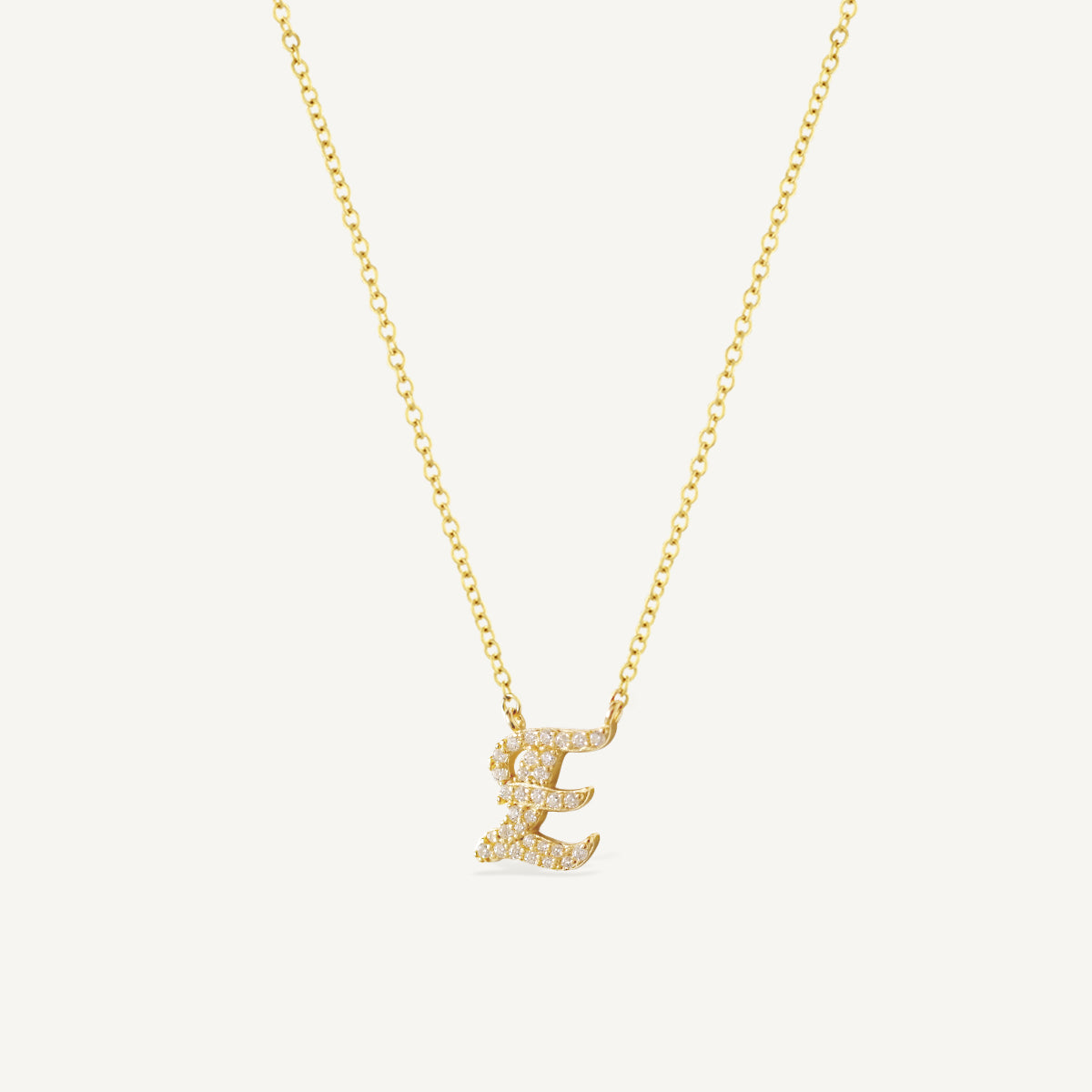 The Moissanite Italian Corsiva Pave Initial Necklace