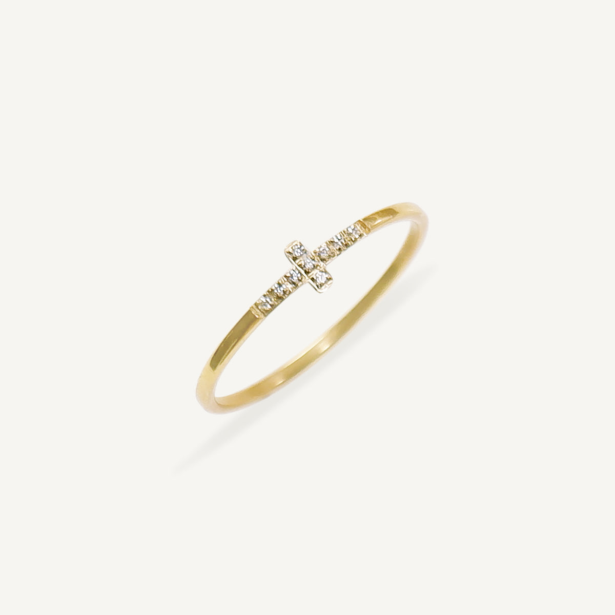 The Minimalist Pave Cross Ring