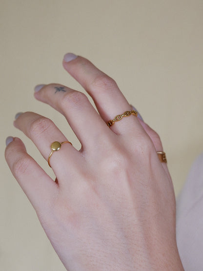 The Bubble Disc Ring in Solid Gold