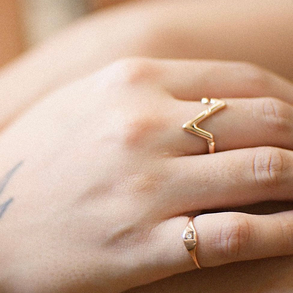 The Uncommon Signet Birthstone Ring in Solid Gold