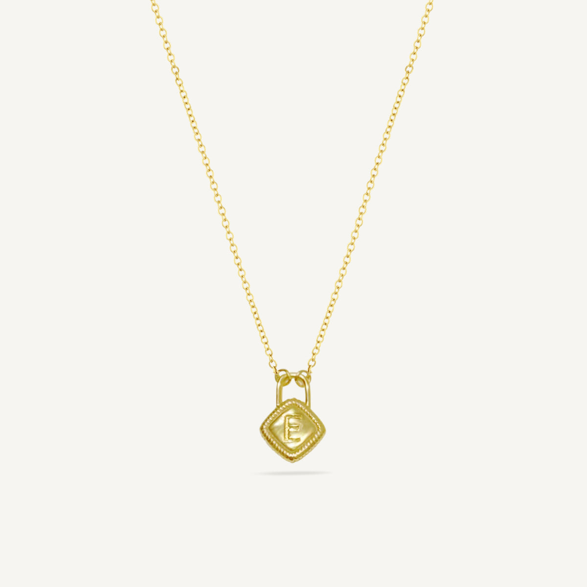 The Tiny Diamond Padlock Initial Necklace